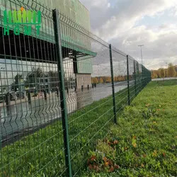 Outdoor Security PVC Green Coating 3d Welded Wire Mesh Fence Panel Bending Curved Perimeter Fence