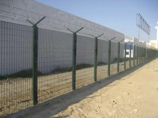 Pvc Coated 1200mm High Security Steel Fence Anti Climb 358 Top With Razor