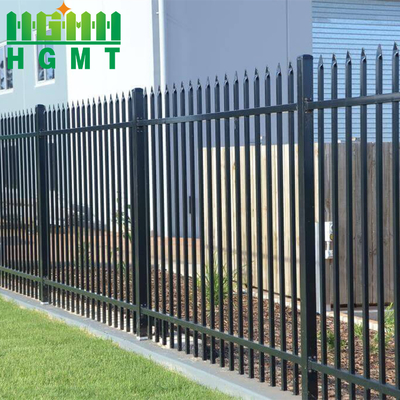 Tubulair stalen tuin hek modern zink staal metaal hek zwart gegalvaniseerd 6x8 beveiliging gesmeed ijzer platte top staal hek paneel